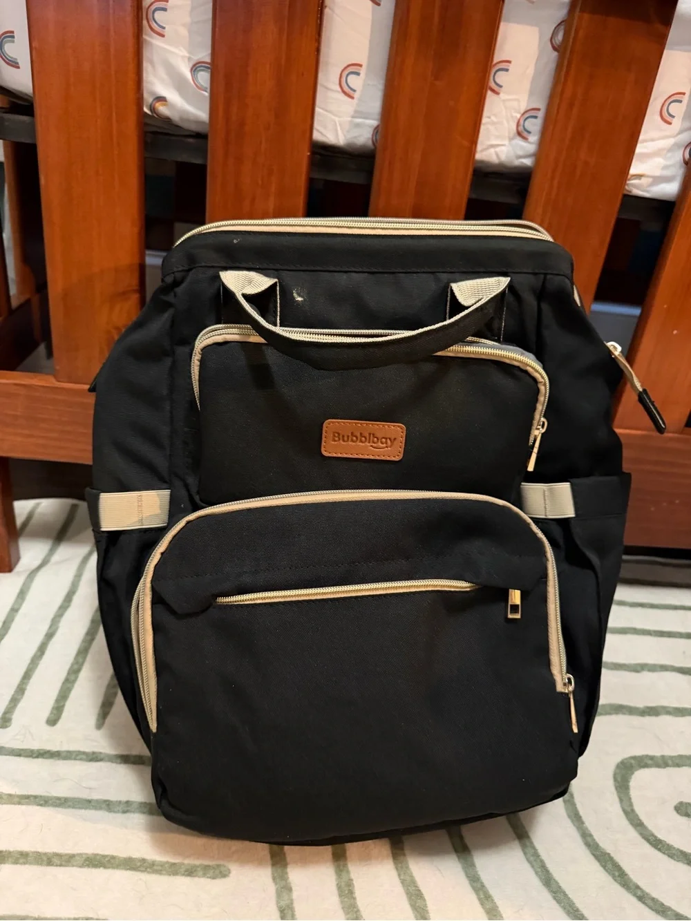 Bubblbay Diaper Bag Backpack with Fold-Out Bassinet/Diaper Changing Station